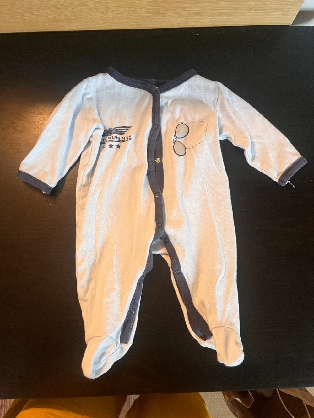 [$2 in a bundle] Luvable Friends Wingman footie pajama cotton snaps